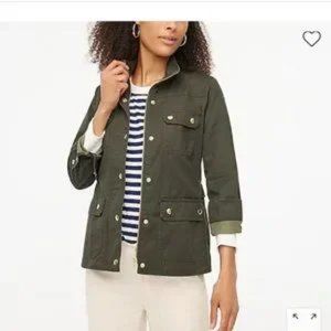 J. Crew Factory Green Resin-coated Twill Field Jacket (M)